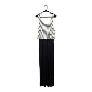 Bo Bel Women's Black White Sleeveless Tank Maxi Dress Stretch Comfort Ca…